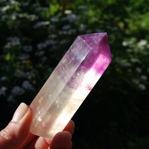 3.5in 132g Magenta Pink Fluorite Crystal Tower