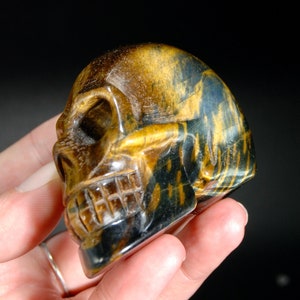 2.8in 177g Blue Tiger Eye Carved Crystal Skull