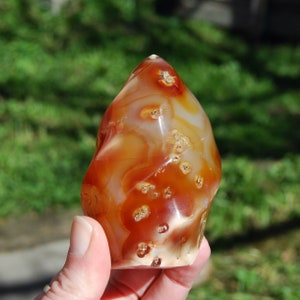 3.75in 362g Carnelian Crystal Flame Tower, Madagascar
