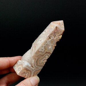 4in 111g Pink Crazy Lace Agate Druzy Crystal Tower, Indonesia