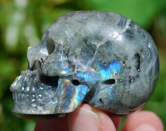 Details about / 2/" Natural Labradorite Hand Carved Frog Skull Quartz Crystal Reiki Healing 1PC