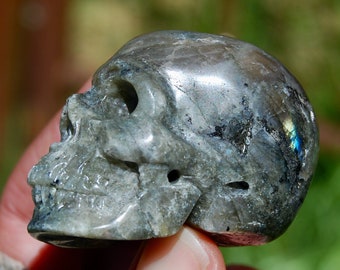Details about / 2/" Natural Labradorite Hand Carved Frog Skull Quartz Crystal Reiki Healing 1PC