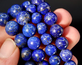 Genuine Lapis Lazuli Crystal Bracelet, 8mm 10mm Natural Gemstone Beads