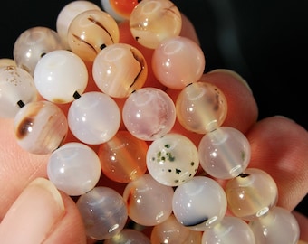Dendritic Agate Crystal Power Bracelet, 8mm Natural Gemstone Beads