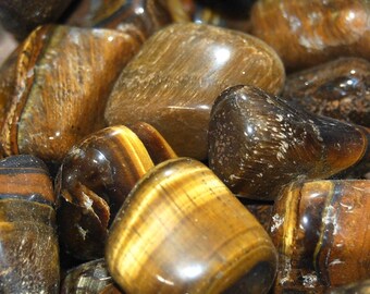 Tiger&#39;s Eye Crystal Tumbled Stones Medium