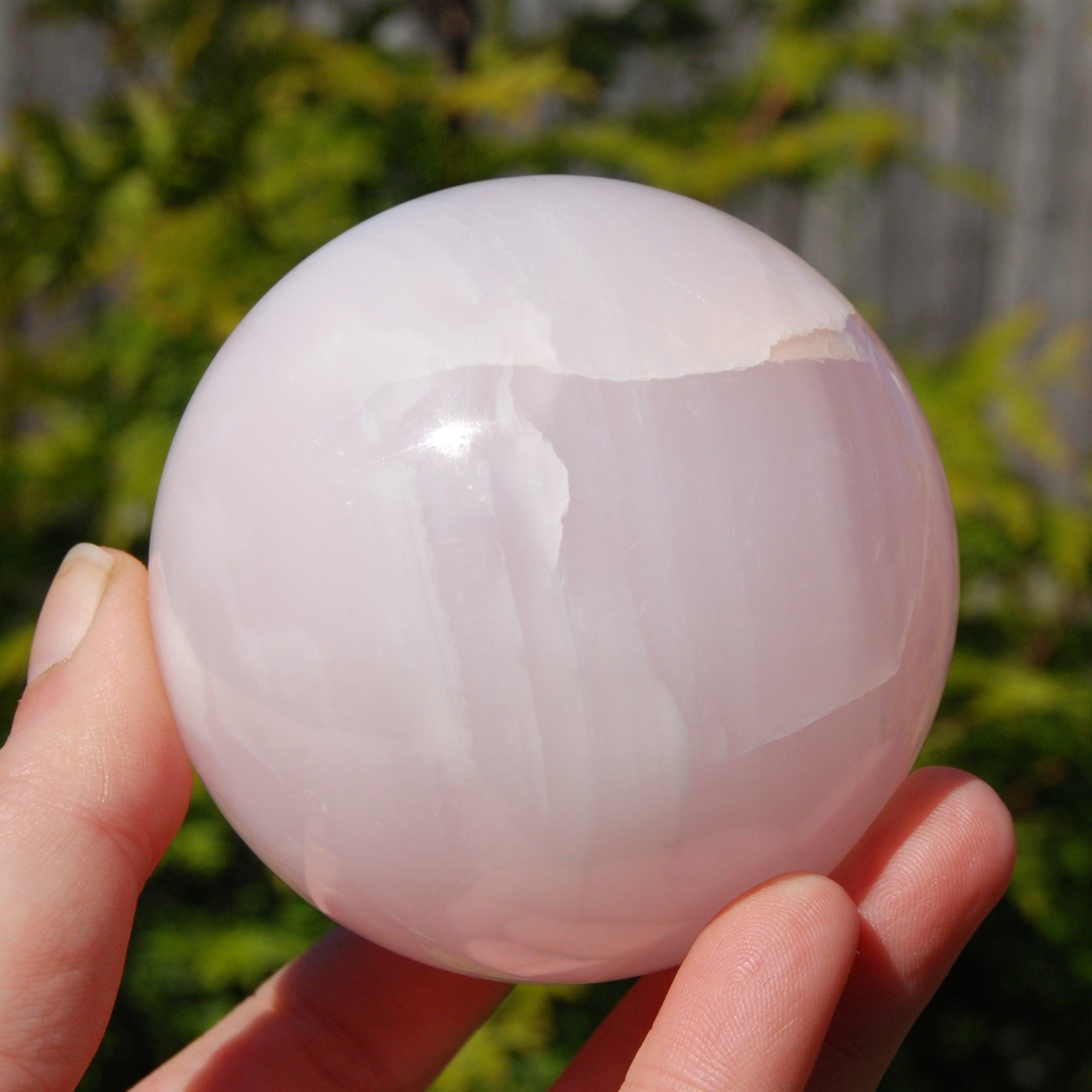 XL 3インチ ピンク マンガンカルサイト クリスタル スフィア