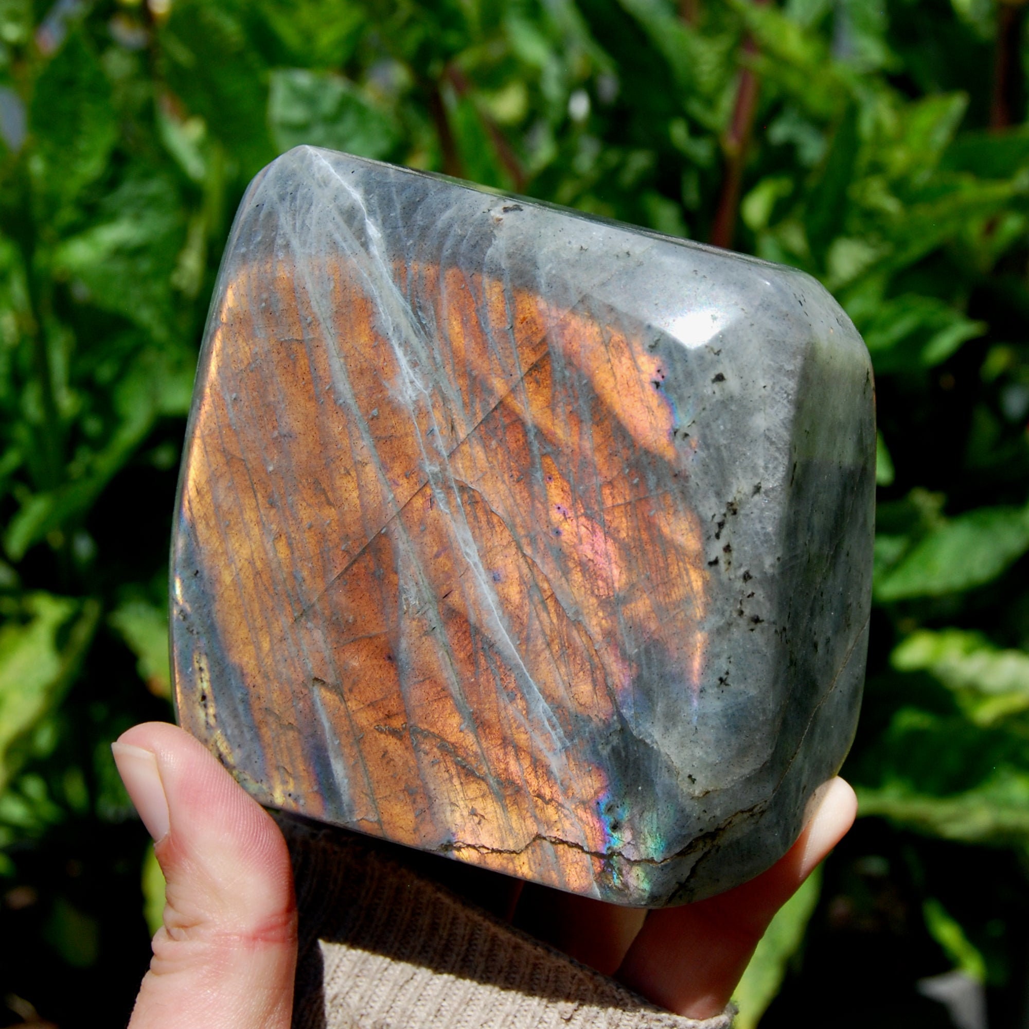 XL 2lb Sunset Labradorite Crystal Freeform Tower Purple