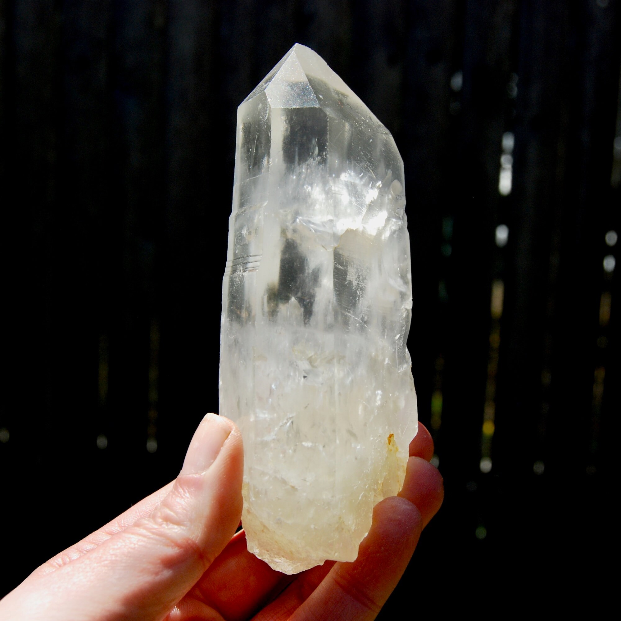 5in 355g RARE Lightning Strike Isis Face Golden Sun Lemurian Seed