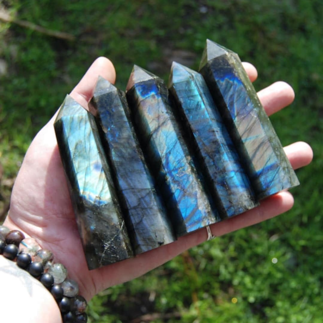 ONE Flashy Labradorite Crystal Tower - Etsy