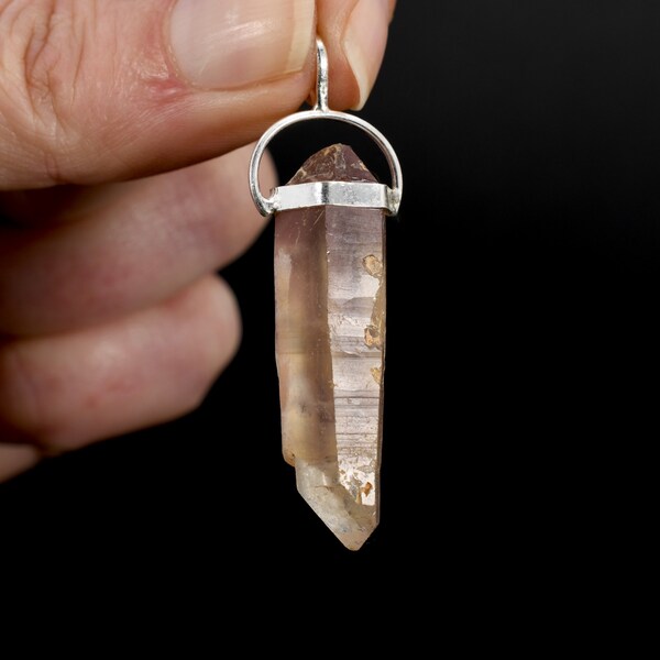 2in DT Empathic Warrior Pink Lithium Lemurian Seed Crystal Pendant for Necklace, Brazil j24