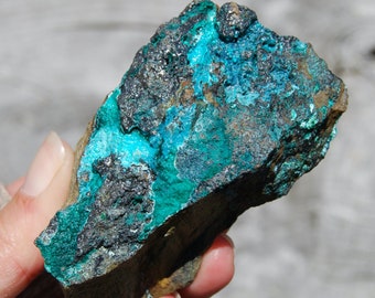 3.5in Silica Chrysocolla Crystal, Natural Raw Chrysocolla Malachite, Congo L8