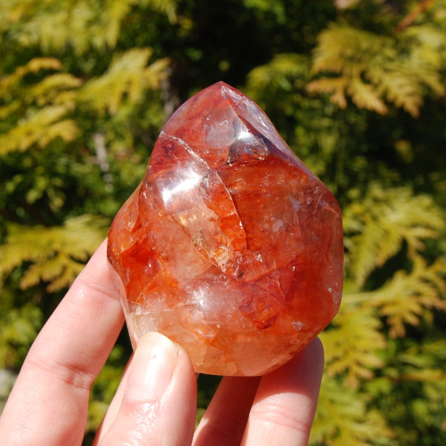 2.6 インチ 219g ファイアークォーツ レッド ヘマトイド クリスタル