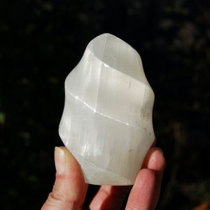 3.6in 357g Selenite Crystal Flame, Mexico