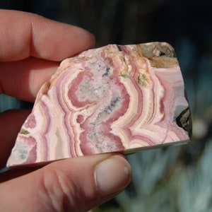 2.5in 100g Rhodochrosite Crystal Slab Slice, Argentina
