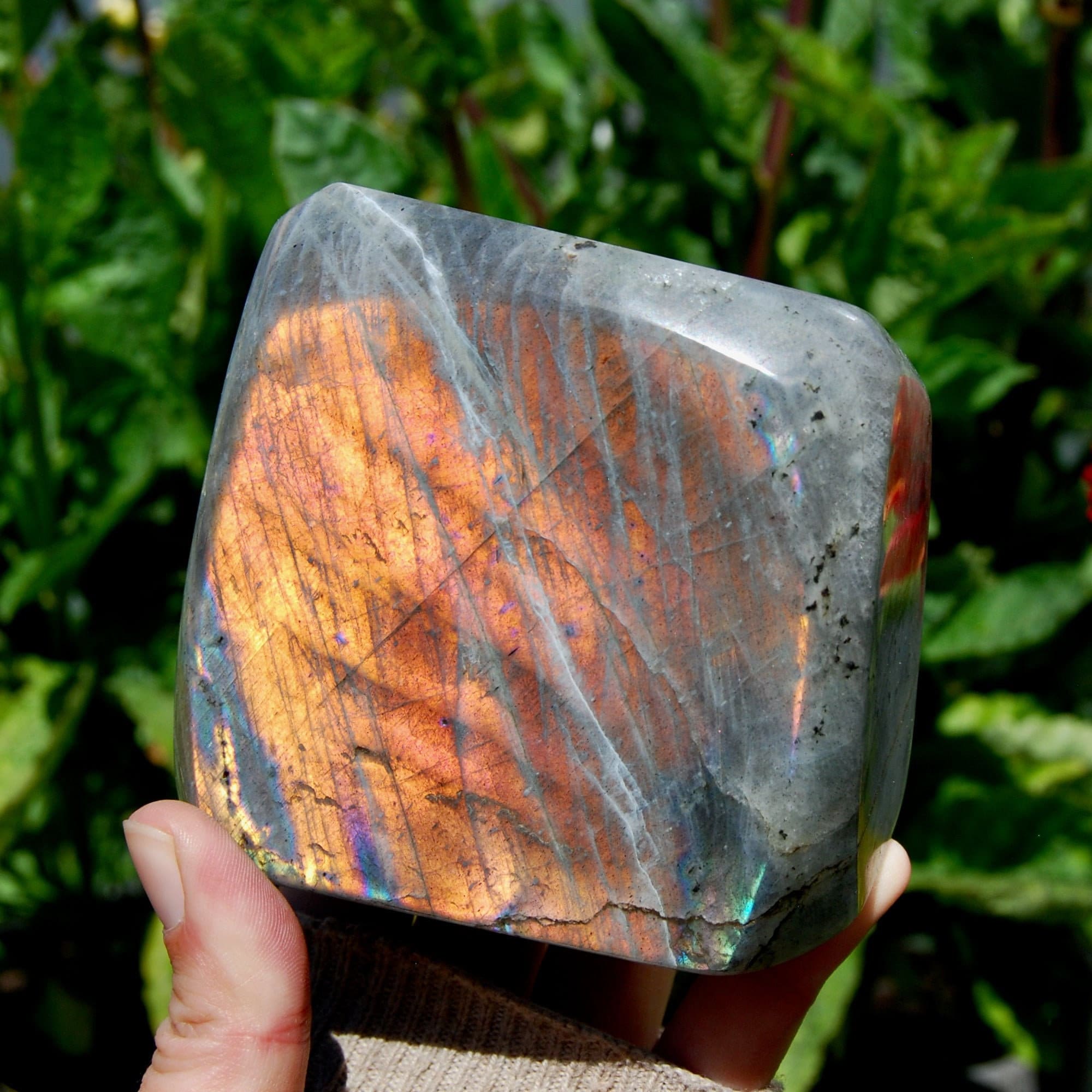 XL 2lb Sunset Labradorite Crystal Freeform Tower Purple