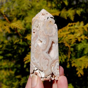 3.75in 119g PINK Crazy Lace Agate Druzy Crystal Tower, Indonesia