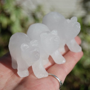2in White Quartz Crystal Bear
