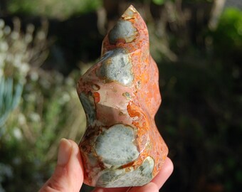 Llama de cristal de jaspe policromado de 4,5 pulgadas y 429 g