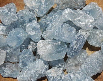 15-20pcs Raw Celestite Crystal Pieces, XS Rough Celestite Crystals