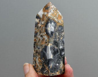Torre de cristal de jaspe maligano de 3,5 pulgadas y 142 g