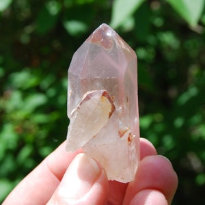 Rare Pink Lithium Lemurian Quartz Crystal: Tantric Twin Soulmate, Brazil
