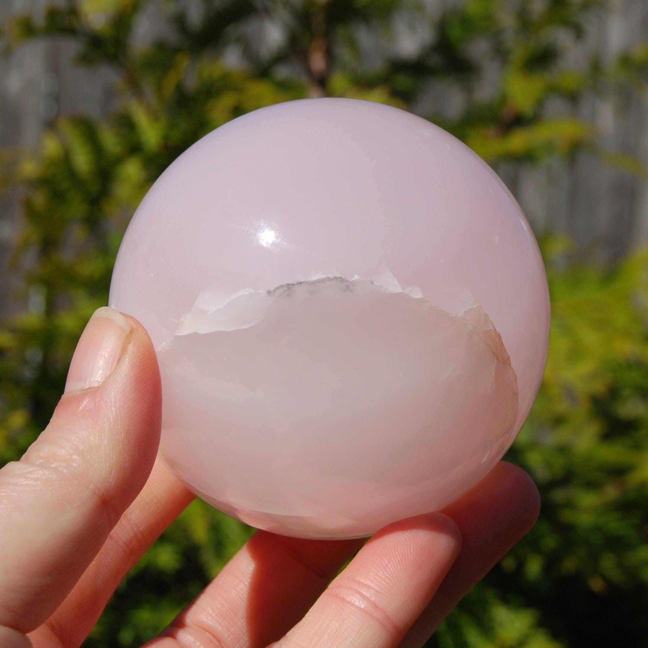 XL 3インチ ピンク マンガンカルサイト クリスタル スフィア