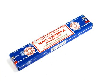 Genuine Satya NAG CHAMPA Incense Sticks, 15 or 40 Gram Box, Green Leaf Label