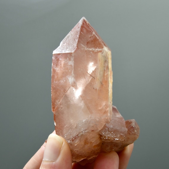 ストロベリー＆ピンクレムリアンシード　レムリアンシード　10個　セット　2 ストロベリーピンクのレムリアンシードクォーツクリスタル：タン