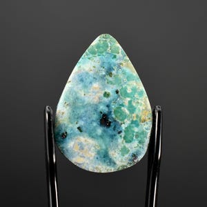 Cabochon a goccia di crisocolla in rame RARO da 29 mm, Indonesia g22