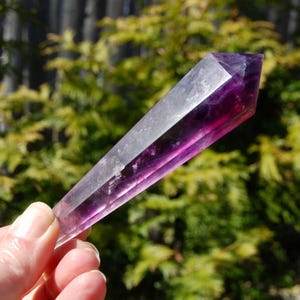 4.5in 97g Magenta Watermelon Fluorite Crystal Scepter