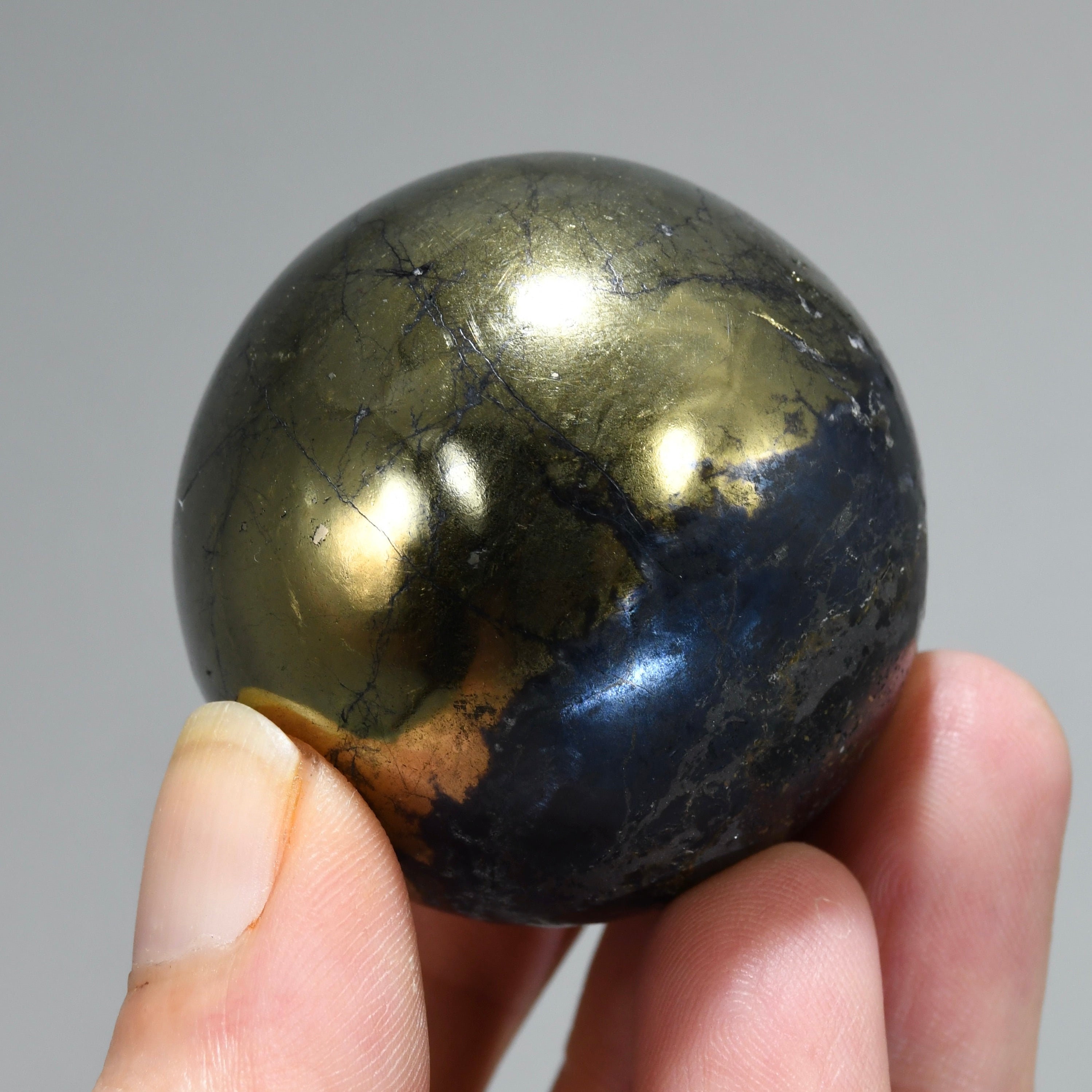 166g 43mm コベライト パイライト クリスタル スフィア、ペルー - Etsy