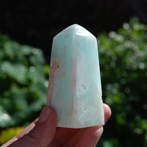 3.5in 205g Caribbean Blue Calcite Crystal Tower, Pakistan
