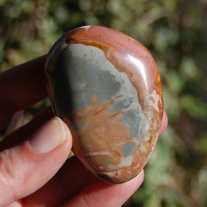 2.5in 115g Polychrome Jasper Crystal Palm Stone, Blue Pink