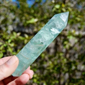 5in 167g Green Watermelon Fluorite Crystal Tower