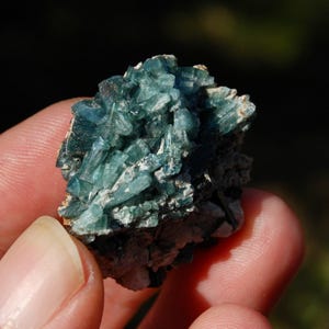 68ct Indicolite Tourmaline Crystal Cluster on Matrix - Brazil
