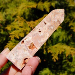 4.25in 117g PINK Crazy Lace Agate Druzy Crystal Tower, Indonesia