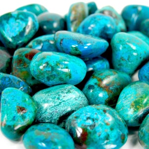 Chrysocolla Crystal Tumbled Stones, Peru
