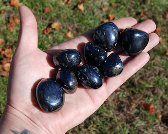 RARE Covellite Crystal Tumbled Stones, AAA Top Quality Blue Covelite, Peru