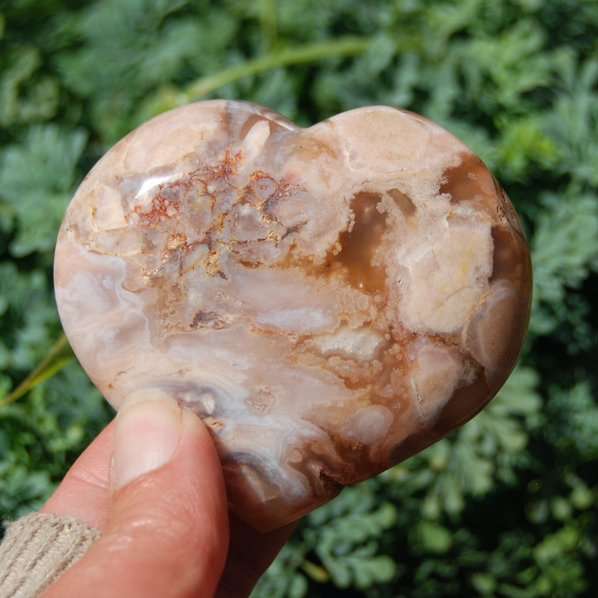 3個入り 187g 桜花瑪瑙ハートパームストーン、マダガスカル - Etsy 日本