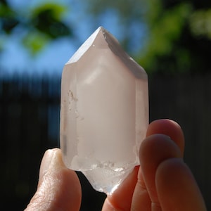 2.5in 73g Pink Lithium Lemurian Quartz Crystal Dreamsicle Phantom Pyramids, Brazil m2