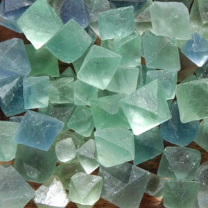 6pcs Raw Fluorite Octahedron Crystals, Small