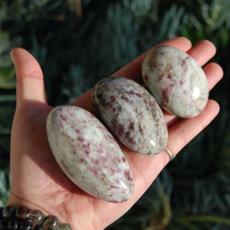 Pink Tourmaline Crystal Palm Stone Rubellite