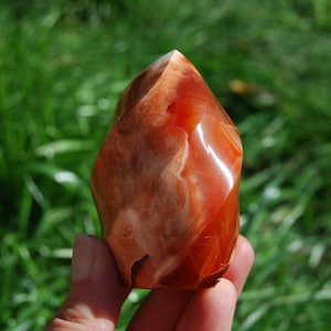 3.25in 275g Carnelian Crystal Flame Tower, Madagascar