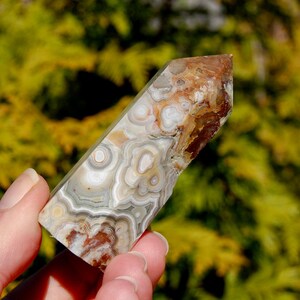 2.9in 79g Crazy Lace Agate Crystal Tower, Mexico