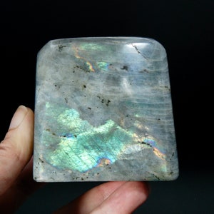 3in 381g Labradorite Crystal Freeform Tower, Super Flashy Spectrolite