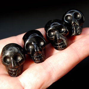 ONE 1in Mini Obsidian Crystal Skull