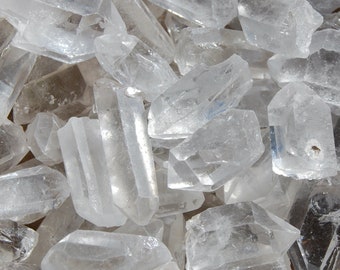 Raw Clear Quartz Crystal Points, 1" to 3" Rainbow Filled Clear Quartz Crystals, Brazil