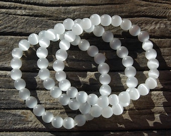 Armband met selenietkristalkralen, 8 mm natuurlijke kristallen kralen