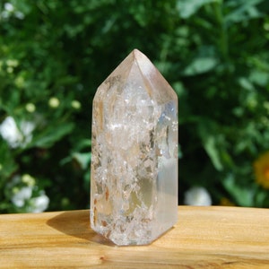 2.75in 105g Pink Lithium Quartz Crystal Tower Rainbow Filled Devic Temple