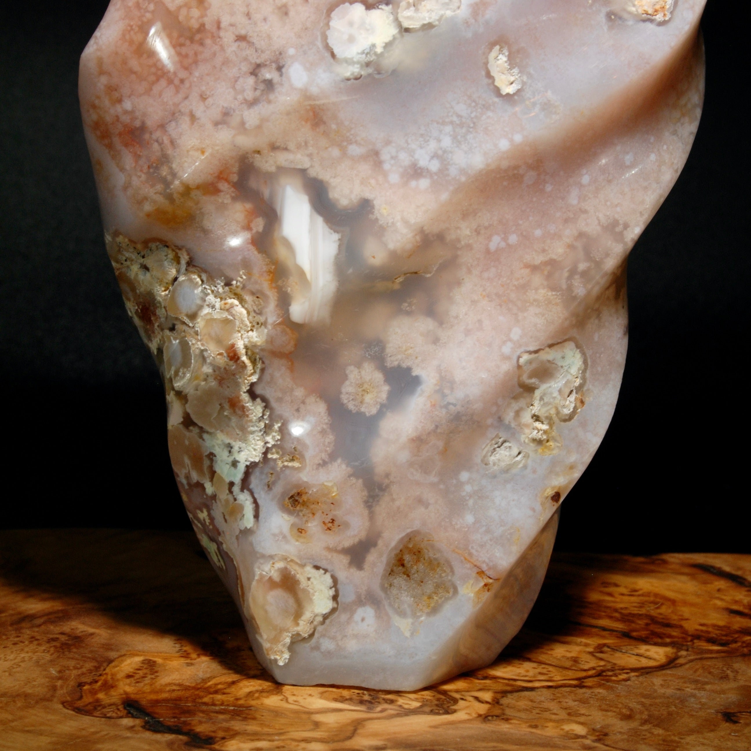 XL 1.7lb Pink Sakura Flower Agate Crystal Freeform Flame Tower - Etsy